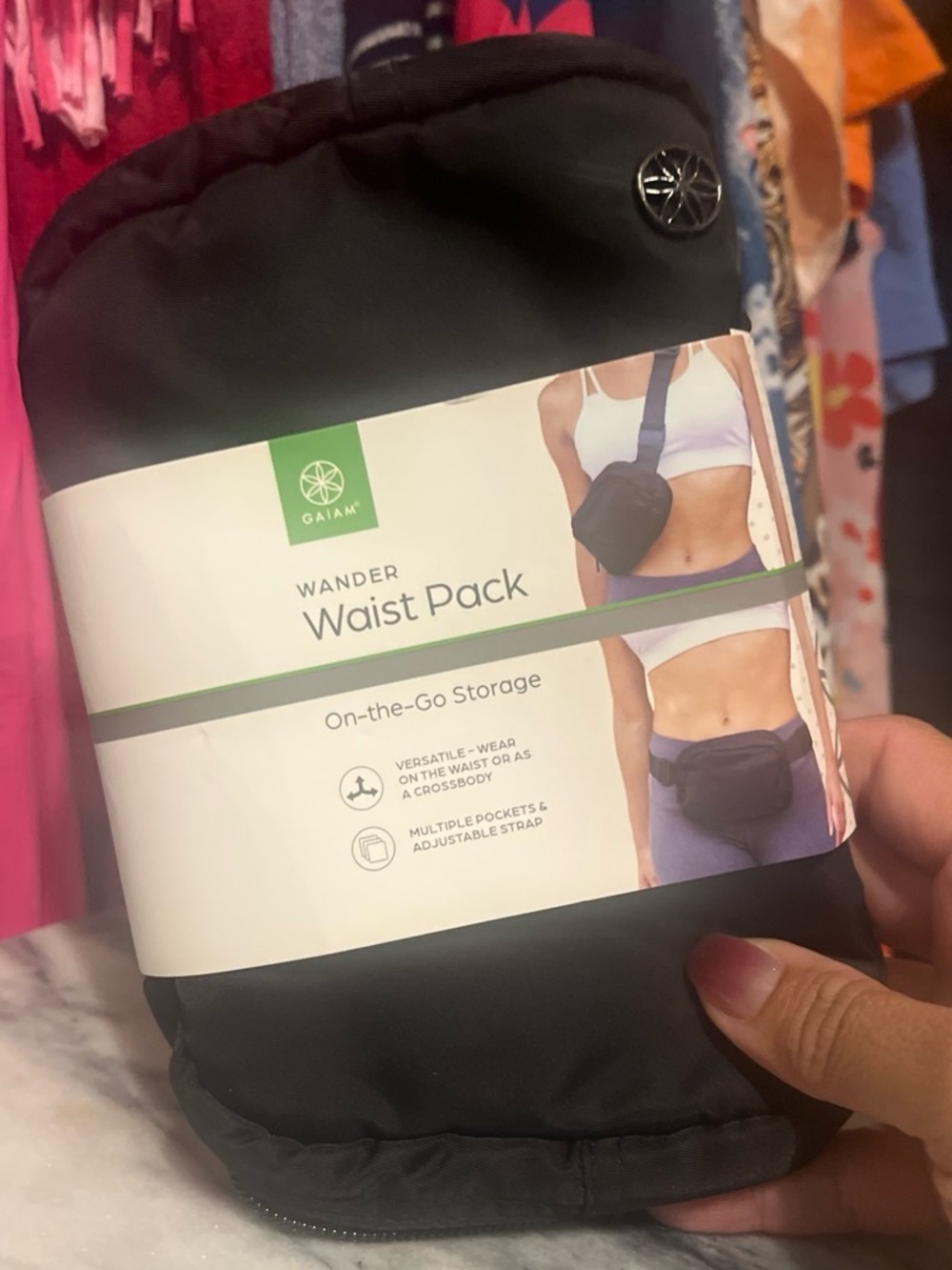GAIAM Black Wander Waist Pack Fanny Pack